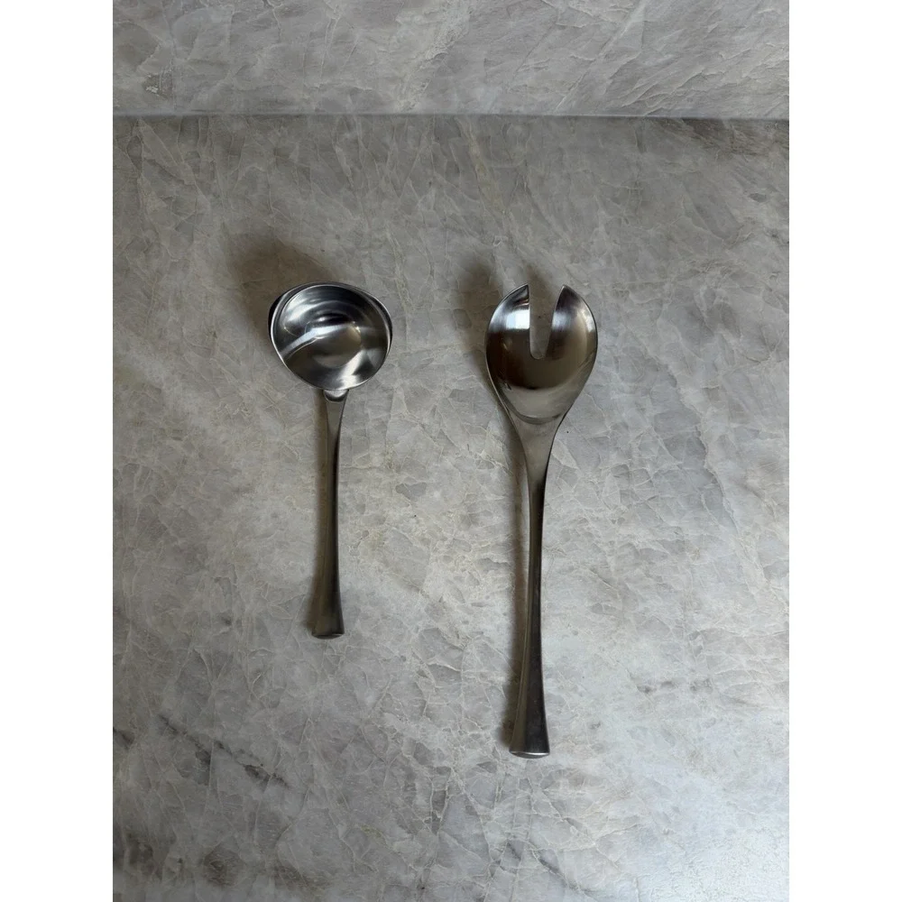 Vintage WMF Cromargan Japan 2pc Salad Serving Spoon Fork Set